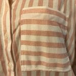 Eden & Olivia Striped button up shirt bush and white size M Photo 4