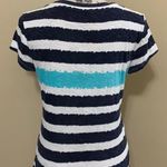 Style & Co Sport White & Blue Stripe Top Photo 3