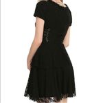 Gothic spin doctor black lacy lace up corset dress Size M Photo 4