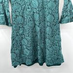 Lulus  Favorite Flair‎ Green Floral Lace Flounce Bell Sleeve A-Line Mini Dress M Photo 4