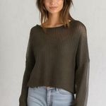 ZARA  Black Crochet Long Sleeve Sweater Top Large Photo 0