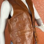 Tony Lama  Vintage Womens Leather Vest 13/14 Brown Size 44 Photo 1