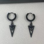 Spike Dangle Drop Earrings for Men Women Streetwear Punk Hip Hop Unisex Style Black Photo 2