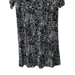 Chico's  Black Tropical Sailboat Print T-Shirt Dress Keyhole Neck Stretch Medium Photo 4