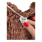 Citron Terracotta Smocked Blouse Brown Size M Photo 1