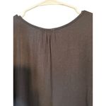 Ekouaer Black Short Sleeve Scoop Neck Ruched Sides Blouse Women Sz M Photo 6