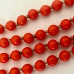 Orange gold tone and black multi strand vintage necklace Photo 3