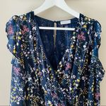 Lush Clothing Lush Cold Shoulder Floral Romper Navy Sz Medium Photo 1
