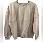 Pilcro Mixed Rib Sweatshirt Size Medium. Neutral Pink, Casual, School Boho Pink Photo 1