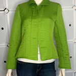 Harvé Benard Harve Bernard Vintage Lime Green Quilted Open Front Jacket Size 4 Photo 0