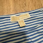 Michael Kors  | Blue White Striped Cold Shoulder Ruched Zipper Long Sleeve, XS Photo 5