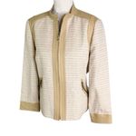 Doncaster NEW Collection Leather Trim Jacquard Lenten Jacket Beige Size Photo 1
