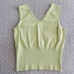 Talbots  Vintage Spring Lime Green V Neck Sleeveless Knit Top Size M Photo 4