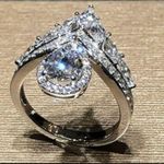 2Ct Lab Created Marquise Cut CZ Diamond Women Wedding Ring 14k White Gold Plated Silver Photo 8