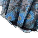 Desigual Blue Rhinestone Detail Sheer Mesh Bell Sleeve Blouse US XS / EU S New Photo 2