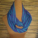 Purple Light Blue Machine Knit Infinity Scarf Photo 0