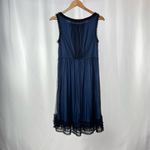 Moulinette Soeurs  Sleeveless Silk‎ Trim Dress in Blue Black Size Small Photo 4