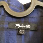 Madewell  royal‎ blue plaid button down pullover shirt Photo 4
