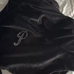 Victoria's Secret  Velour Hoodie Sweatshirt Size XL Black Full Zip Rhinestone Photo 12