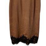 Vintage Herson Kickernick Slip Dress Silky Nylon Lace Trim 80s Size Small Tan Photo 6