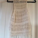 American Eagle Cream Crochet Fringe Tank Top Photo 2