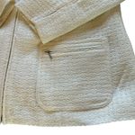 Coldwater Creek Knit Boucle Sweater Jacket Full Zip Collar Cream Ivory Womens XL Photo 2