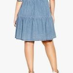 City Chic  Blue Cuffed Sleeve Crew Neck Sundress Photo 2