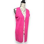 ZARA  Pink Linen Knit Sleeveless Cardigan Sweater Top Boho Festival Barbiecore S Photo 3