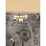 Cousin Earl XS Women Coat Jacket Two Button Front Faux Fur Short sleeve Gray Photo 4