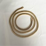 Vintage‎ Gold Plated Snake Chain Necklace 30” Flat Herringbone Long Layering Photo 8