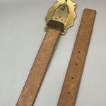 VTG Streets Ahead Belt M Rhinestone Tooled Leather Multicolor Western Artsy 90s Gold Photo 9