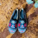 Johnny Was  Black Espadrilles with Colorful Embroidery Photo 5