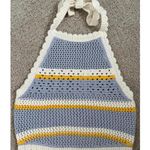 PacSun  Kendall & Kylie Bermuda Cotton Crochet Halter Top S Blue Yellow White Photo 2