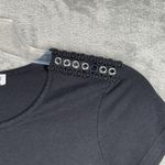 Claudie Pierlot Shirt Women Small Black Grommets Neutral Minimal‎ Gothic Grunge Photo 5