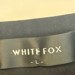 White Fox Boutique Whitefox Black Strapless fringe shimmer mini dress size large Photo 3