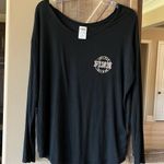 PINK - Victoria's Secret PINK Long Sleeve Black Knit Top Oversized Small Comfy Soft Shirt Photo 1