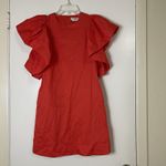 Love Bonito coral red ruffle sleeve holiday mini shift dress size US 2 Photo 1