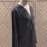 Joie  Alannie in Chambray Lightweight 100% Cotton Striped LongSleeve Dress Medium Photo 4