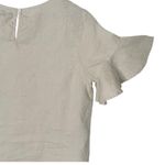For Cynthia  100% Linen‎ Ruffle Sleeve Top Womens MP Minimalist BOHO Neutral Photo 5