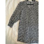 H&M  Long Balloon Sleeve Animal Zebra Print Blouse Shirt Black‎ Size S Photo 2