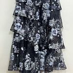 Notte Marchesa  Embroidered Glitter Tulle Asymmetrical Ruffle Tiered Dress Photo 9