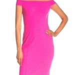 Vince Camuto NEW Fuchsia Off the Shoulder Bodycon Midi Dress Size 10 Fitted NWT Photo 0