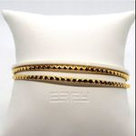 Vintage Gold Tone & White Set of 3 Bangle Bracelets Gold Photo 0