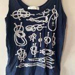 Stella McCartney Navy Blue Rope Knot Graphic Tank Top Size 40 Photo 1