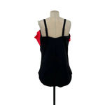 City Chic Black Ruched One Piece Hot Pink Red Ruffle Top XL / Plus Size 22 Photo 4