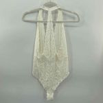 Free People Intimately  Bodysuit Womens Medium White Nylon Lace Snap Crotch Photo 4