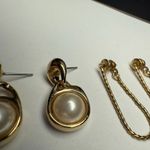 Trifari Signed Gold Tone Dangle Pierced Earrings Napier  Lot Of 2 Photo 3