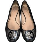 Tory Burch Reva Leopard Metallic Print Leather Ballet Flats Shoes size 7.5 Photo 0