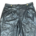 Ann Taylor  Loft Womens Imitation Leather‎ Pants Size 12 Cropped Black 34X27 Photo 1
