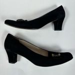 Salvatore Ferragamo  80s Pumps Heels Black Suede Tortoise Buckle Accent 7 1/2 B Photo 7